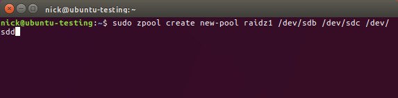 Create ZFS Pool Create ZFS Pool
