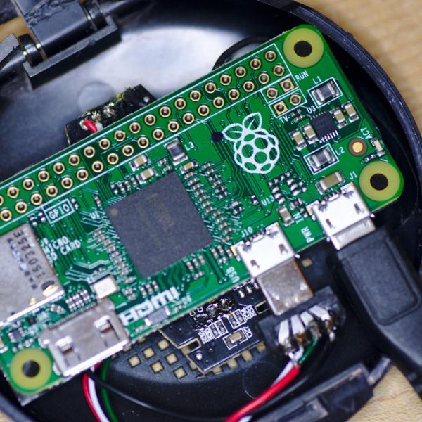 Raspberry Pi Zero slotted into the case Raspberry Pi Zero slotted into the case