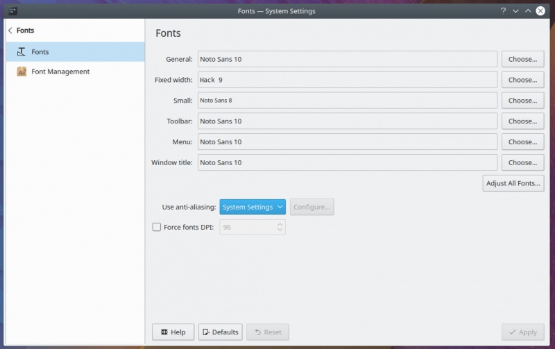 Configuring fonts 配置字体