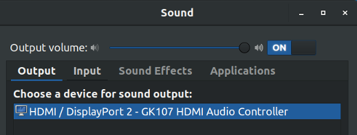 Sound settings screenshot Sound settings screenshot