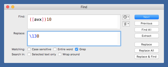 Mistaken BBEdit replacement pattern Mistaken BBEdit replacement pattern