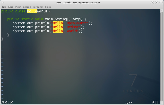 Searching in Vim Searching in Vim