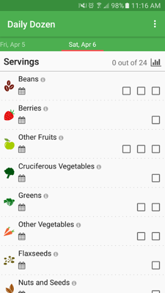 Daily Dozen app Daily Dozen app