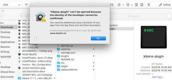 Security warning Security warning