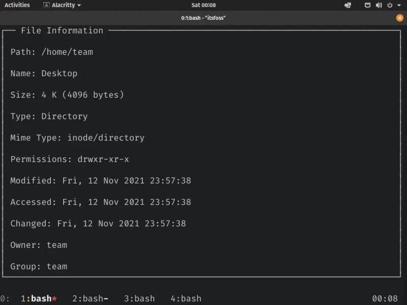 键绑定如何显示目录/文件信息的屏幕截图