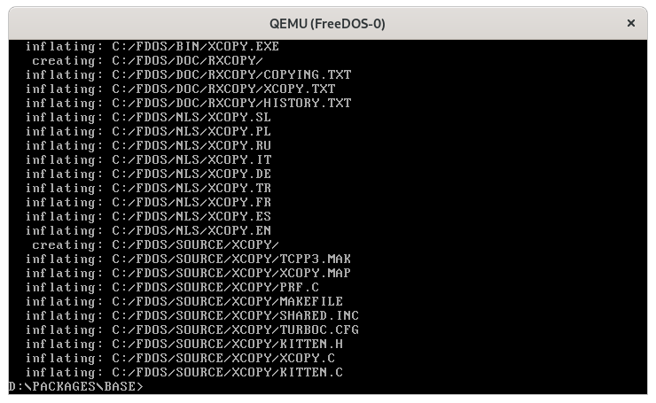 After installing all the Base packages installing the software
