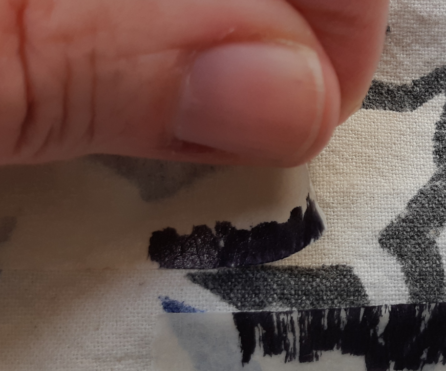 A mask made of masking tape A mask made of masking tape