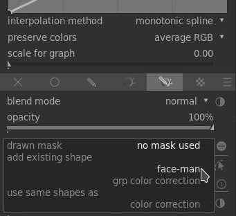 Selecting an existing mask Selecting an existing mask